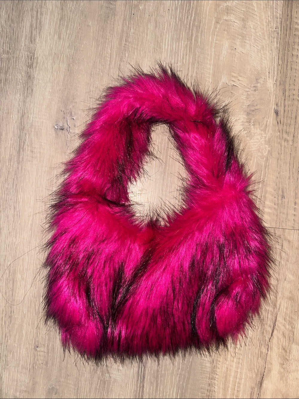 Source Unknown Fuchsia Faux Fur Shoulder Bag